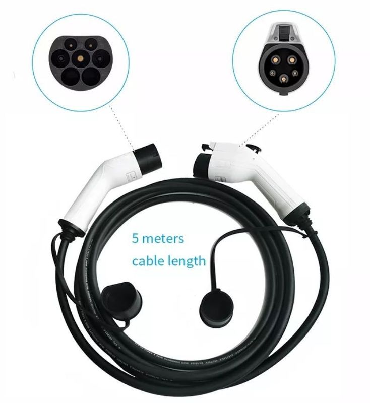32A 250V Mobile Charging Cable Type 1 To Type 2 EVSE Cable