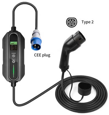 Type 2 To Commando Plug Portable EV Charger 8A To 16A Variable 3.6kW 5 ...